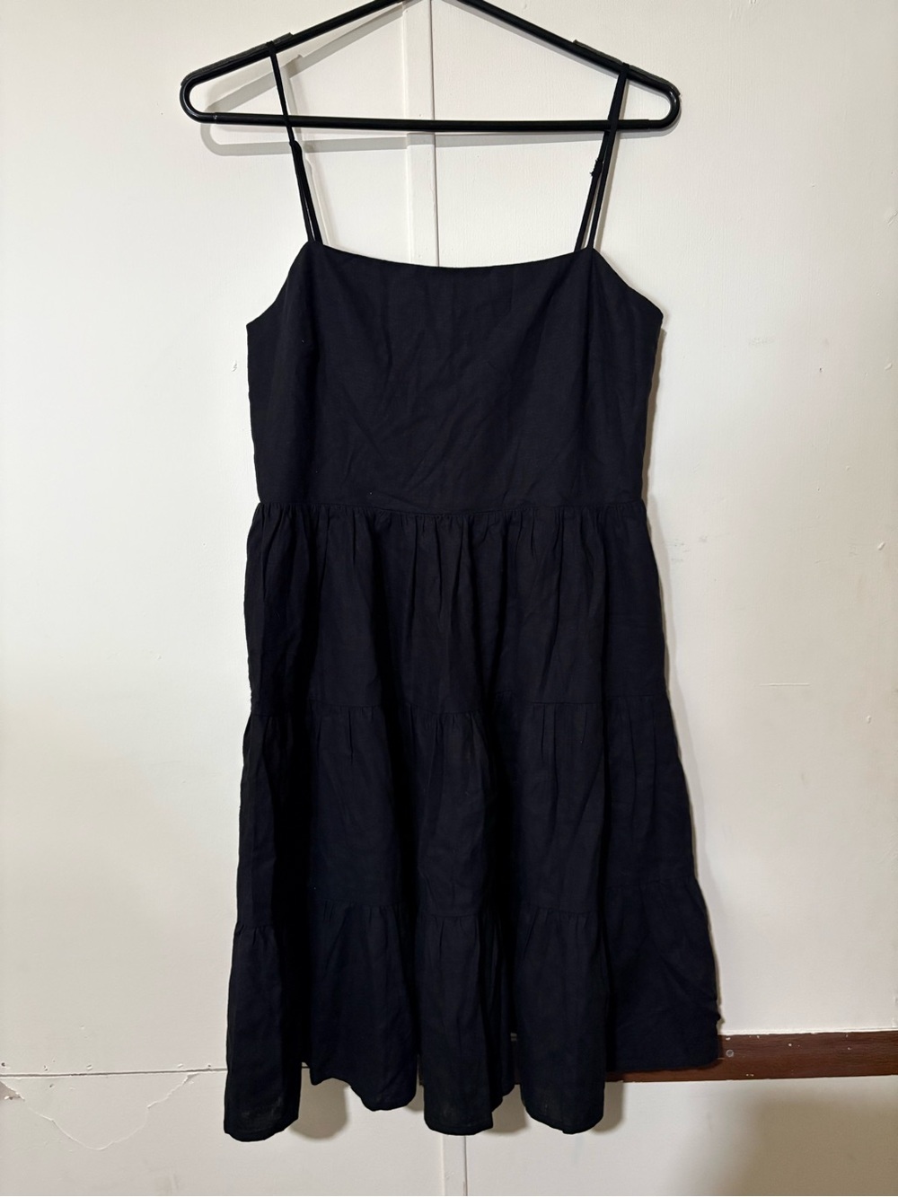 Banana Republic Black Tiered Spaghetti-Strap Mini Dress